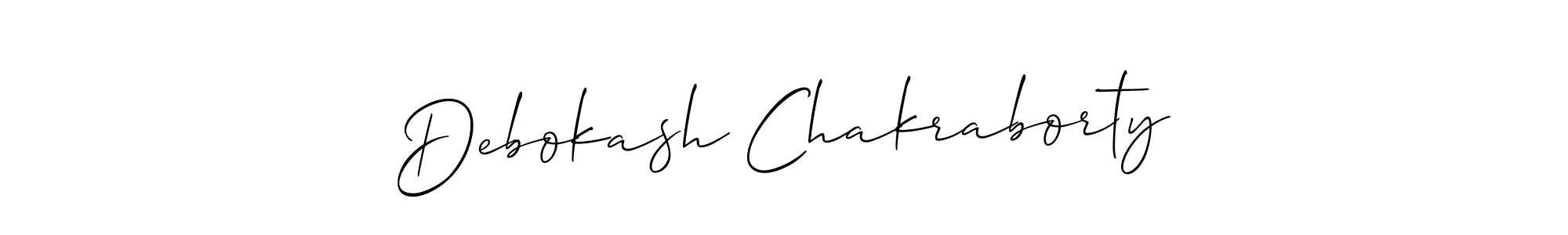 This is the best signature style for the Debokash Chakraborty name. Also you like these signature font (Allison_Script). Mix name signature. Debokash Chakraborty signature style 2 images and pictures png