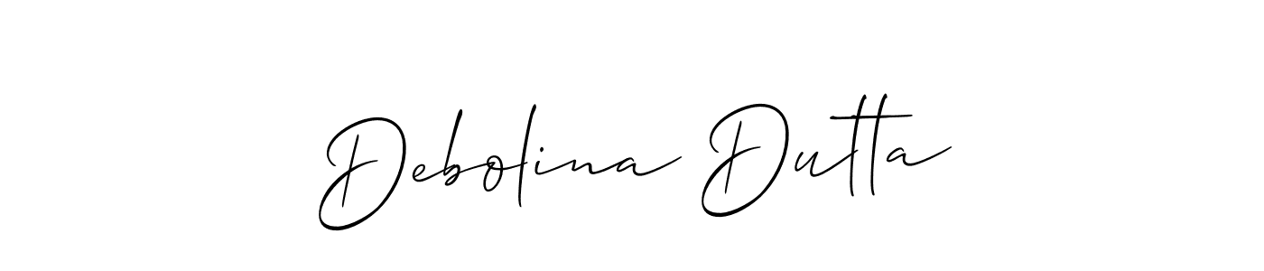 Make a beautiful signature design for name Debolina Dutta. With this signature (Allison_Script) style, you can create a handwritten signature for free. Debolina Dutta signature style 2 images and pictures png