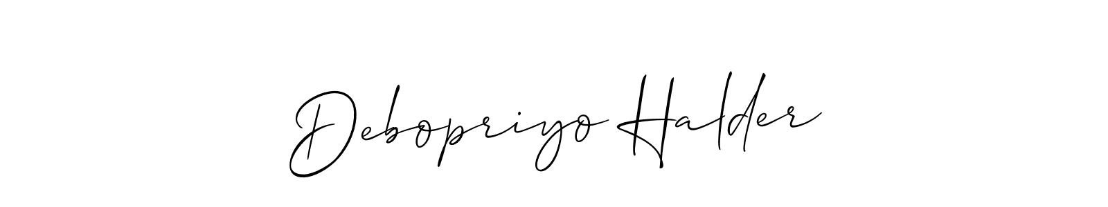 You can use this online signature creator to create a handwritten signature for the name Debopriyo Halder. This is the best online autograph maker. Debopriyo Halder signature style 2 images and pictures png