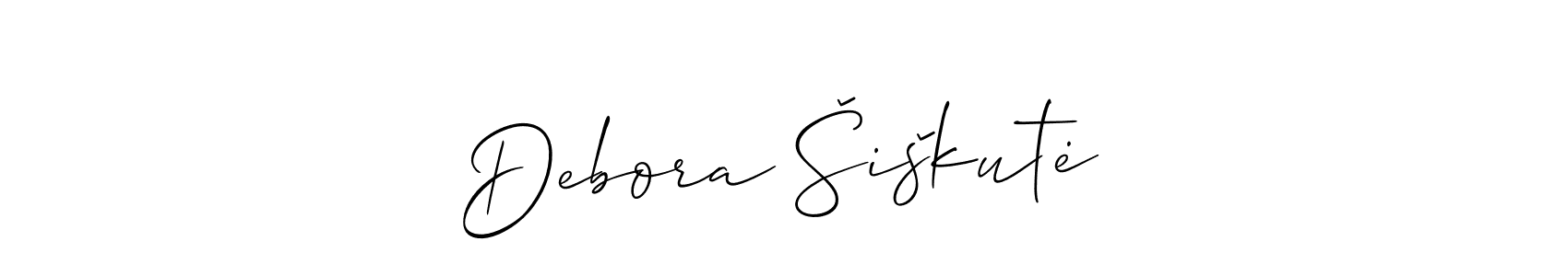 Also we have Debora Šiškutė name is the best signature style. Create professional handwritten signature collection using Allison_Script autograph style. Debora Šiškutė signature style 2 images and pictures png
