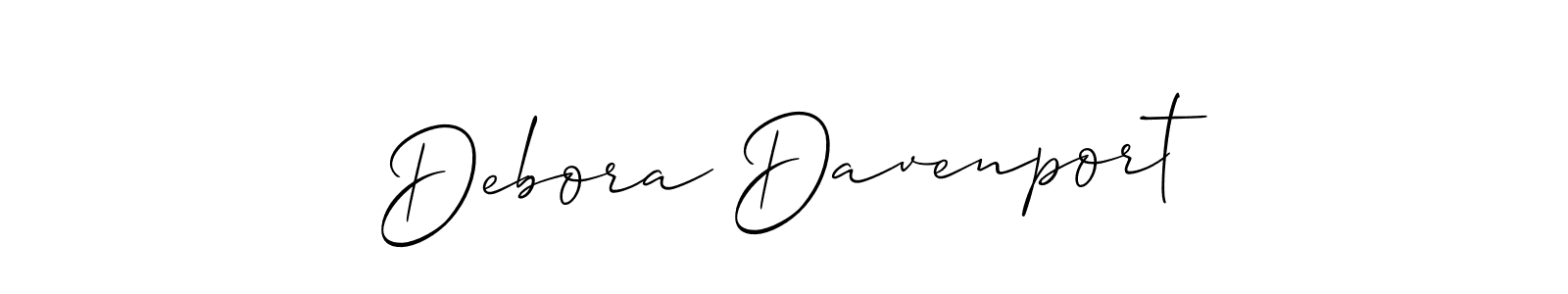 The best way (Allison_Script) to make a short signature is to pick only two or three words in your name. The name Debora Davenport include a total of six letters. For converting this name. Debora Davenport signature style 2 images and pictures png