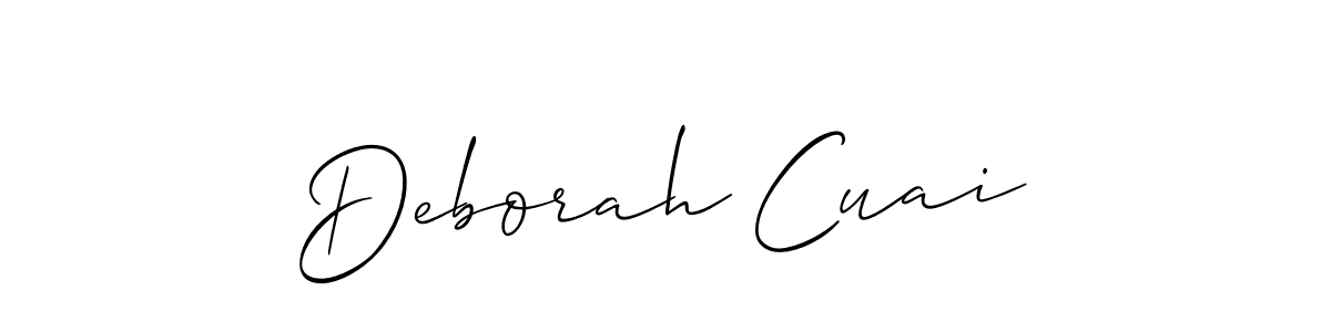 The best way (Allison_Script) to make a short signature is to pick only two or three words in your name. The name Deborah Cuai include a total of six letters. For converting this name. Deborah Cuai signature style 2 images and pictures png