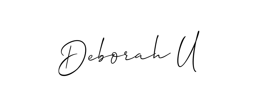 Use a signature maker to create a handwritten signature online. With this signature software, you can design (Allison_Script) your own signature for name Deborah U. Deborah U signature style 2 images and pictures png