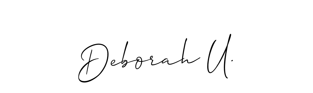 You can use this online signature creator to create a handwritten signature for the name Deborah U.. This is the best online autograph maker. Deborah U. signature style 2 images and pictures png