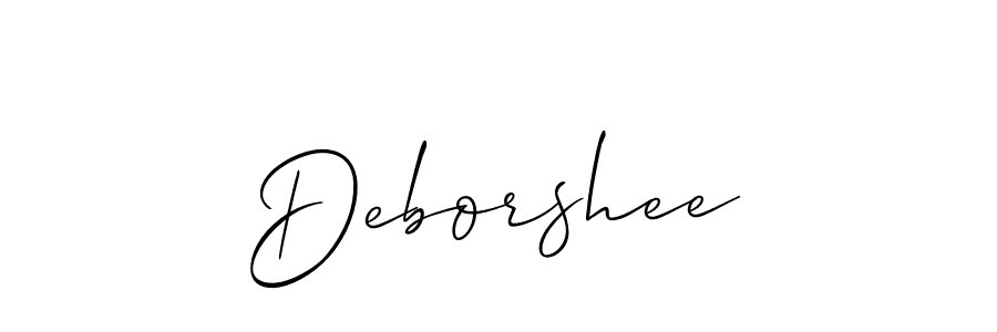 How to Draw Deborshee signature style? Allison_Script is a latest design signature styles for name Deborshee. Deborshee signature style 2 images and pictures png