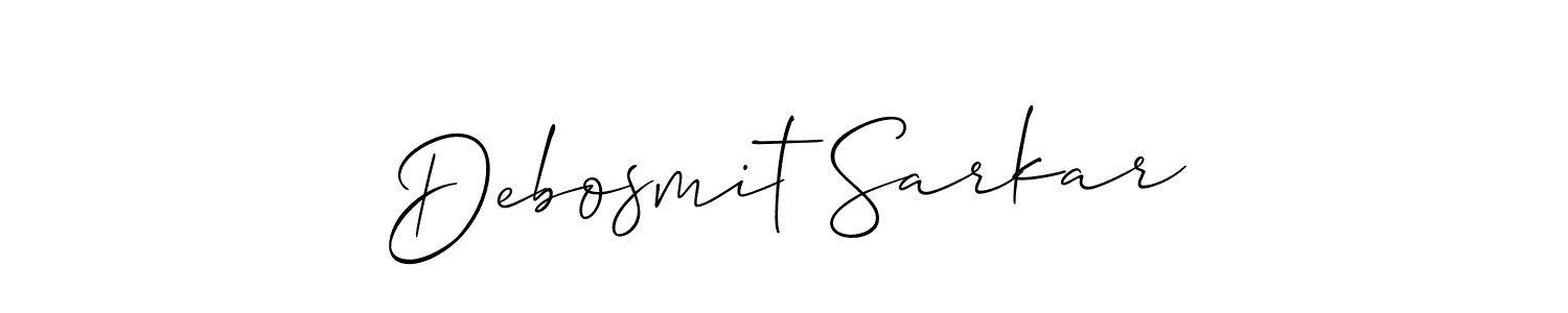 Create a beautiful signature design for name Debosmit Sarkar. With this signature (Allison_Script) fonts, you can make a handwritten signature for free. Debosmit Sarkar signature style 2 images and pictures png