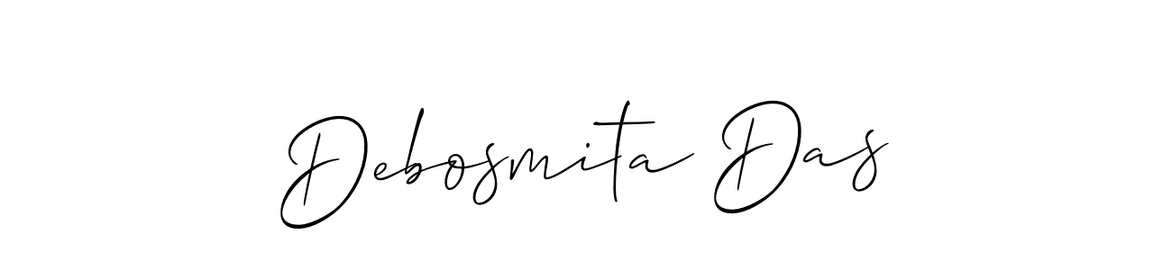 How to make Debosmita Das name signature. Use Allison_Script style for creating short signs online. This is the latest handwritten sign. Debosmita Das signature style 2 images and pictures png