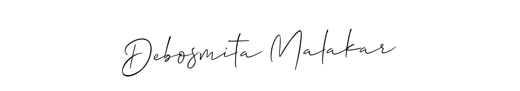 Also we have Debosmita Malakar name is the best signature style. Create professional handwritten signature collection using Allison_Script autograph style. Debosmita Malakar signature style 2 images and pictures png
