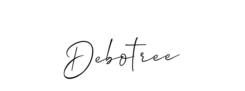 It looks lik you need a new signature style for name Debotree. Design unique handwritten (Allison_Script) signature with our free signature maker in just a few clicks. Debotree signature style 2 images and pictures png