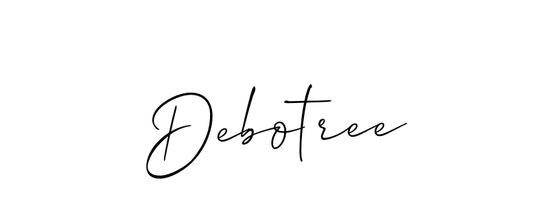 It looks lik you need a new signature style for name Debotree. Design unique handwritten (Allison_Script) signature with our free signature maker in just a few clicks. Debotree signature style 2 images and pictures png