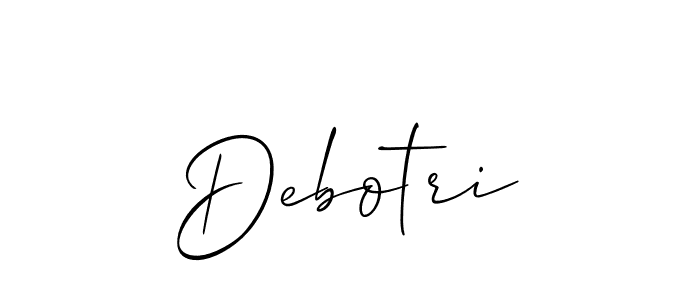 Design your own signature with our free online signature maker. With this signature software, you can create a handwritten (Allison_Script) signature for name Debotri. Debotri signature style 2 images and pictures png