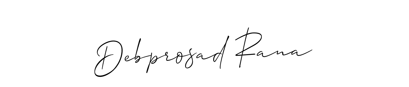 Design your own signature with our free online signature maker. With this signature software, you can create a handwritten (Allison_Script) signature for name Debprosad Rana. Debprosad Rana signature style 2 images and pictures png