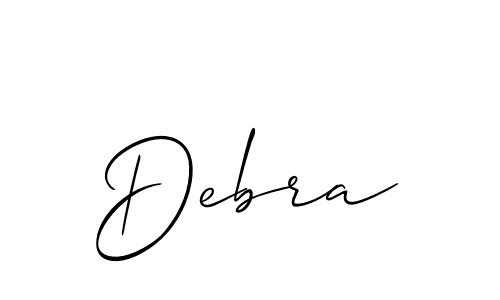 The best way (Allison_Script) to make a short signature is to pick only two or three words in your name. The name Debra include a total of six letters. For converting this name. Debra signature style 2 images and pictures png