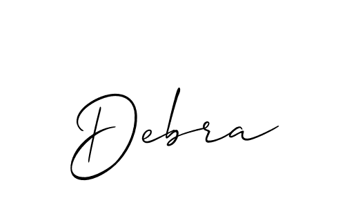 The best way (Allison_Script) to make a short signature is to pick only two or three words in your name. The name Debra include a total of six letters. For converting this name. Debra signature style 2 images and pictures png