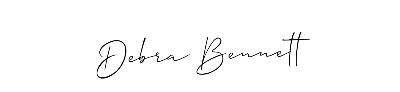 Make a short Debra Bennett signature style. Manage your documents anywhere anytime using Allison_Script. Create and add eSignatures, submit forms, share and send files easily. Debra Bennett signature style 2 images and pictures png