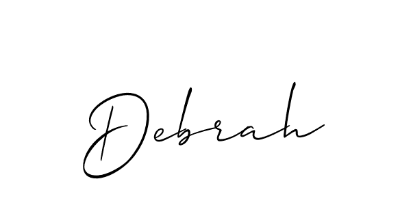 Allison_Script is a professional signature style that is perfect for those who want to add a touch of class to their signature. It is also a great choice for those who want to make their signature more unique. Get Debrah name to fancy signature for free. Debrah signature style 2 images and pictures png