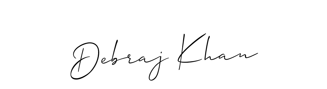 The best way (Allison_Script) to make a short signature is to pick only two or three words in your name. The name Debraj Khan include a total of six letters. For converting this name. Debraj Khan signature style 2 images and pictures png