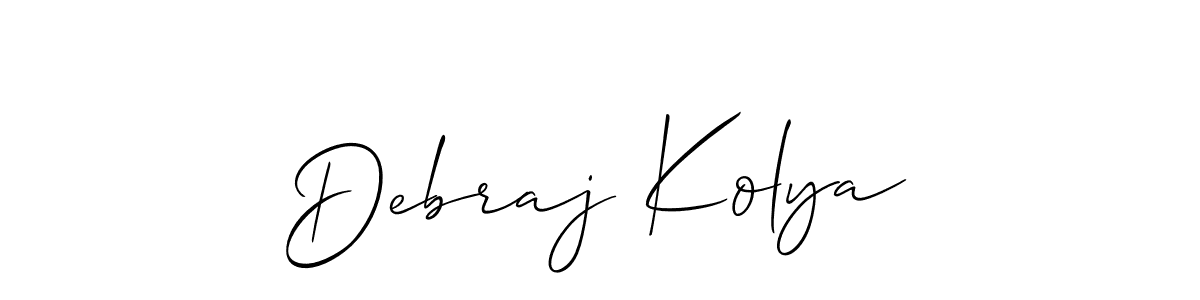 You can use this online signature creator to create a handwritten signature for the name Debraj Kolya. This is the best online autograph maker. Debraj Kolya signature style 2 images and pictures png