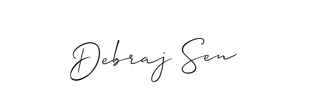 How to make Debraj Sen signature? Allison_Script is a professional autograph style. Create handwritten signature for Debraj Sen name. Debraj Sen signature style 2 images and pictures png