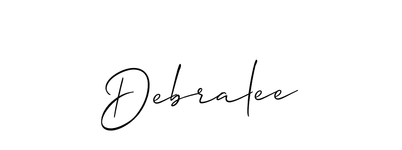 Make a short Debralee signature style. Manage your documents anywhere anytime using Allison_Script. Create and add eSignatures, submit forms, share and send files easily. Debralee signature style 2 images and pictures png