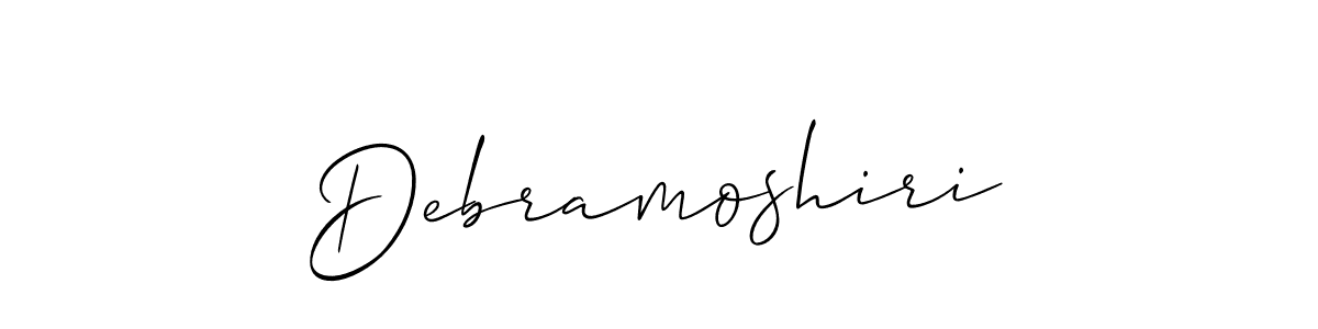 How to make Debramoshiri name signature. Use Allison_Script style for creating short signs online. This is the latest handwritten sign. Debramoshiri signature style 2 images and pictures png