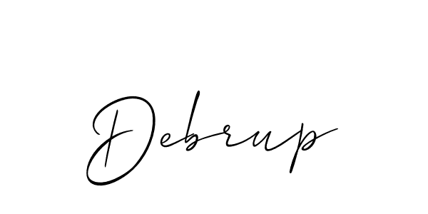 if you are searching for the best signature style for your name Debrup. so please give up your signature search. here we have designed multiple signature styles  using Allison_Script. Debrup signature style 2 images and pictures png