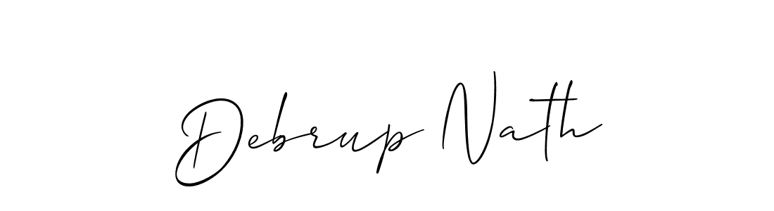 Create a beautiful signature design for name Debrup Nath. With this signature (Allison_Script) fonts, you can make a handwritten signature for free. Debrup Nath signature style 2 images and pictures png