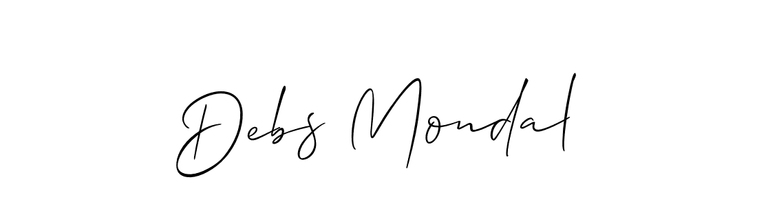 Also You can easily find your signature by using the search form. We will create Debs Mondal name handwritten signature images for you free of cost using Allison_Script sign style. Debs Mondal signature style 2 images and pictures png