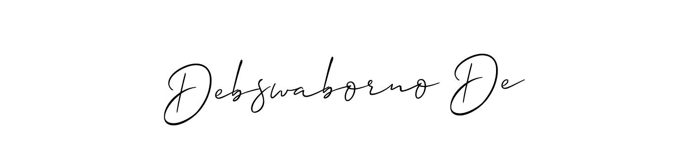Also we have Debswaborno De name is the best signature style. Create professional handwritten signature collection using Allison_Script autograph style. Debswaborno De signature style 2 images and pictures png