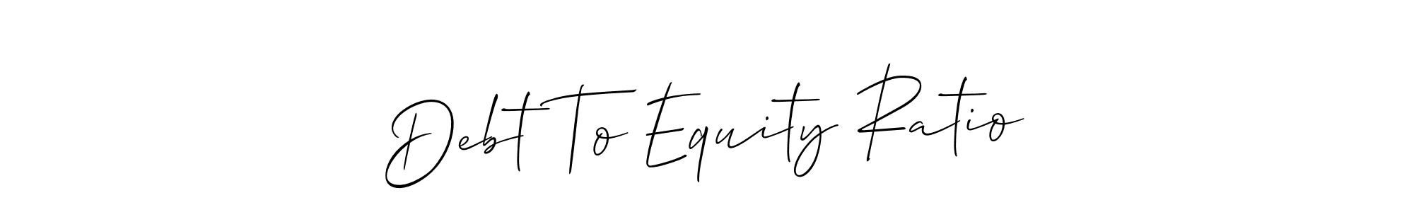 How to make Debt To Equity Ratio name signature. Use Allison_Script style for creating short signs online. This is the latest handwritten sign. Debt To Equity Ratio signature style 2 images and pictures png