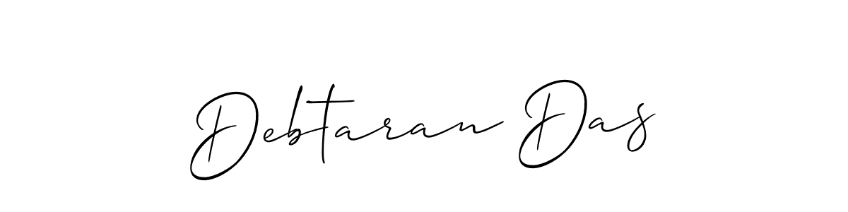How to make Debtaran Das name signature. Use Allison_Script style for creating short signs online. This is the latest handwritten sign. Debtaran Das signature style 2 images and pictures png