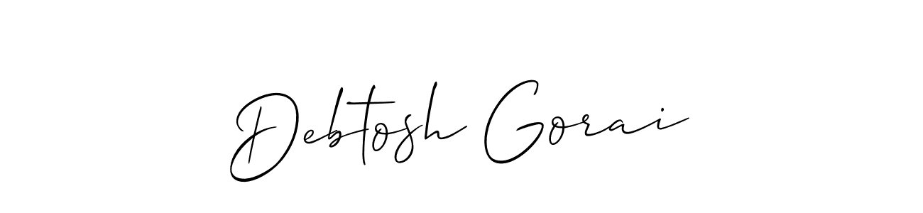 How to make Debtosh Gorai name signature. Use Allison_Script style for creating short signs online. This is the latest handwritten sign. Debtosh Gorai signature style 2 images and pictures png