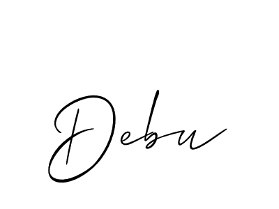 How to Draw Debu signature style? Allison_Script is a latest design signature styles for name Debu. Debu signature style 2 images and pictures png