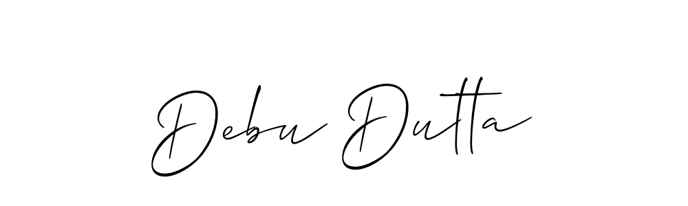 Allison_Script is a professional signature style that is perfect for those who want to add a touch of class to their signature. It is also a great choice for those who want to make their signature more unique. Get Debu Dutta name to fancy signature for free. Debu Dutta signature style 2 images and pictures png