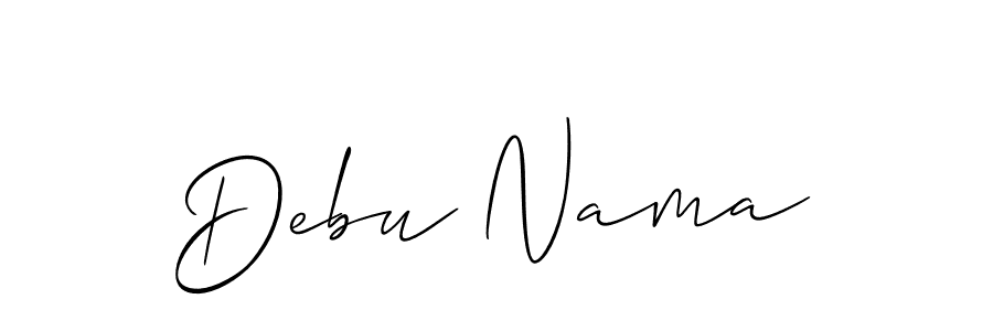 How to make Debu Nama signature? Allison_Script is a professional autograph style. Create handwritten signature for Debu Nama name. Debu Nama signature style 2 images and pictures png