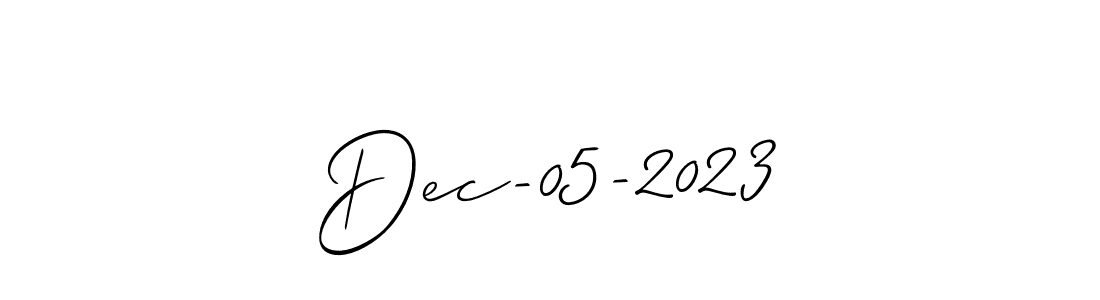 How to make Dec-05-2023 name signature. Use Allison_Script style for creating short signs online. This is the latest handwritten sign. Dec-05-2023 signature style 2 images and pictures png