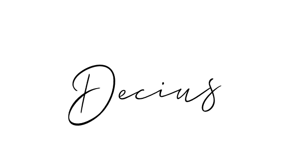 Allison_Script is a professional signature style that is perfect for those who want to add a touch of class to their signature. It is also a great choice for those who want to make their signature more unique. Get Decius name to fancy signature for free. Decius signature style 2 images and pictures png