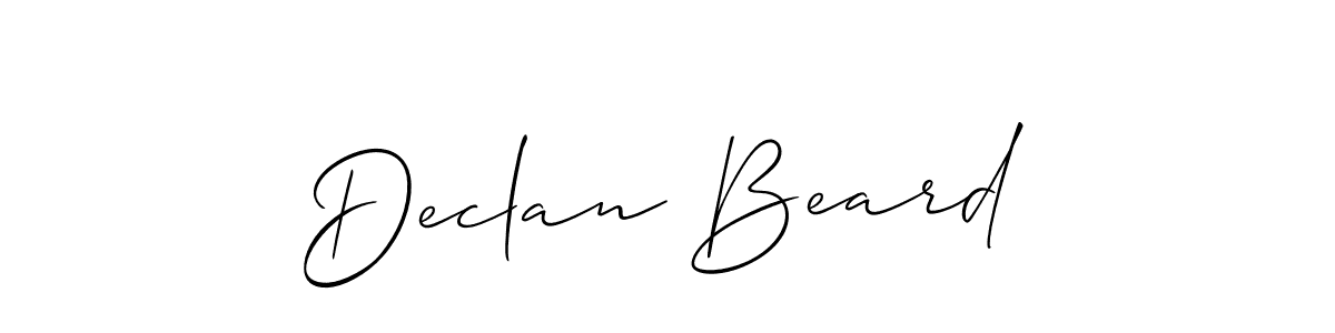 Make a beautiful signature design for name Declan Beard. With this signature (Allison_Script) style, you can create a handwritten signature for free. Declan Beard signature style 2 images and pictures png