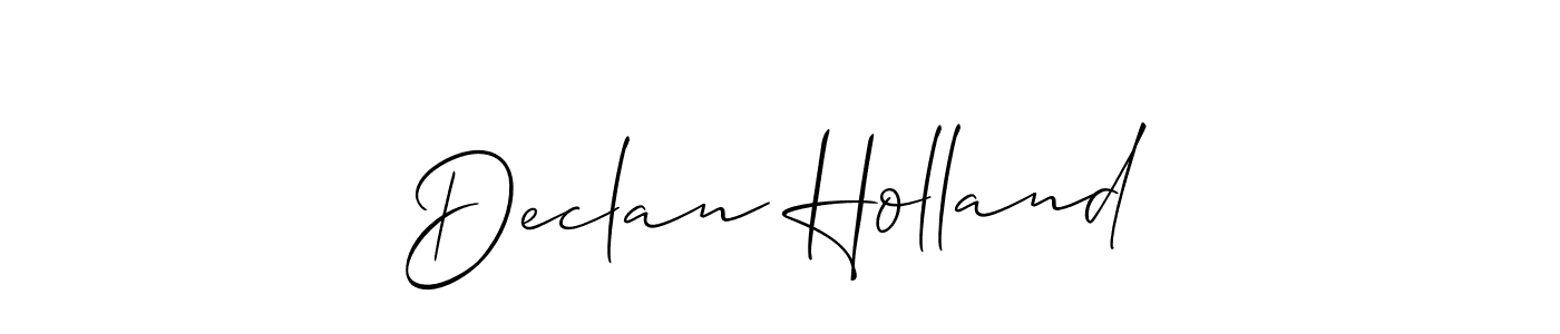 You should practise on your own different ways (Allison_Script) to write your name (Declan Holland) in signature. don't let someone else do it for you. Declan Holland signature style 2 images and pictures png