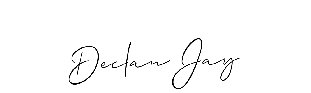 You should practise on your own different ways (Allison_Script) to write your name (Declan Jay) in signature. don't let someone else do it for you. Declan Jay signature style 2 images and pictures png