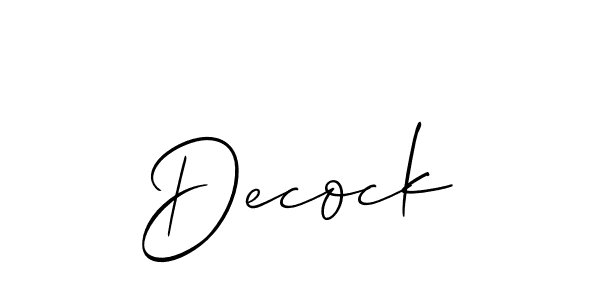 You can use this online signature creator to create a handwritten signature for the name Decock. This is the best online autograph maker. Decock signature style 2 images and pictures png