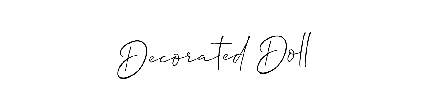 See photos of Decorated Doll official signature by Spectra . Check more albums & portfolios. Read reviews & check more about Allison_Script font. Decorated Doll signature style 2 images and pictures png