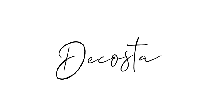 You should practise on your own different ways (Allison_Script) to write your name (Decosta) in signature. don't let someone else do it for you. Decosta signature style 2 images and pictures png