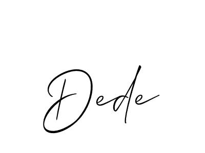 Create a beautiful signature design for name Dede. With this signature (Allison_Script) fonts, you can make a handwritten signature for free. Dede signature style 2 images and pictures png