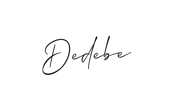 You should practise on your own different ways (Allison_Script) to write your name (Dedebe) in signature. don't let someone else do it for you. Dedebe signature style 2 images and pictures png