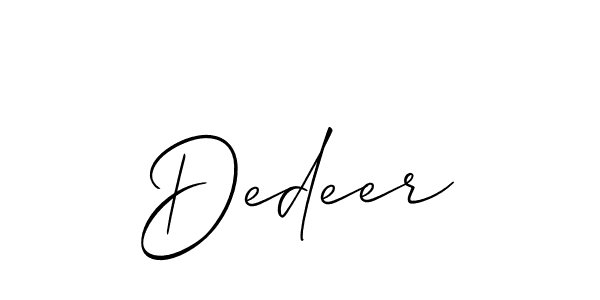 Also You can easily find your signature by using the search form. We will create Dedeer name handwritten signature images for you free of cost using Allison_Script sign style. Dedeer signature style 2 images and pictures png