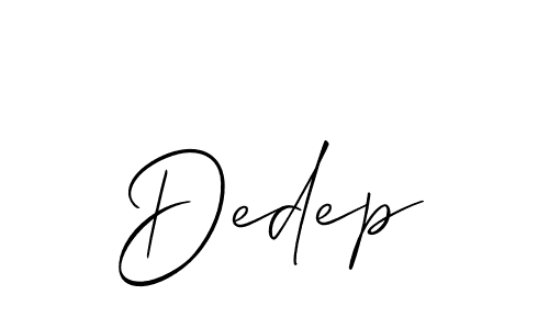 Allison_Script is a professional signature style that is perfect for those who want to add a touch of class to their signature. It is also a great choice for those who want to make their signature more unique. Get Dedep name to fancy signature for free. Dedep signature style 2 images and pictures png