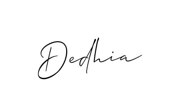 How to Draw Dedhia signature style? Allison_Script is a latest design signature styles for name Dedhia. Dedhia signature style 2 images and pictures png