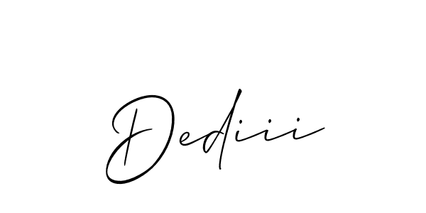 Design your own signature with our free online signature maker. With this signature software, you can create a handwritten (Allison_Script) signature for name Dediii. Dediii signature style 2 images and pictures png