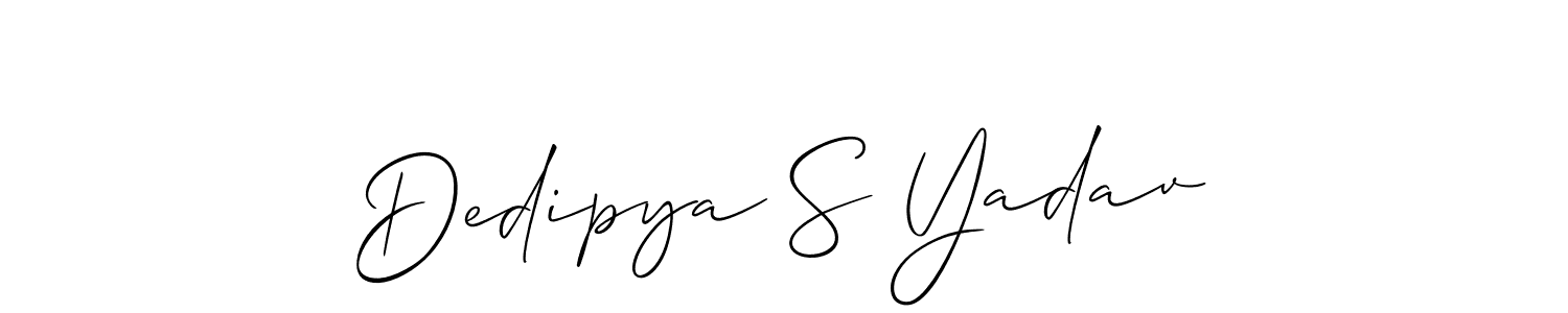 How to Draw Dedipya S Yadav signature style? Allison_Script is a latest design signature styles for name Dedipya S Yadav. Dedipya S Yadav signature style 2 images and pictures png